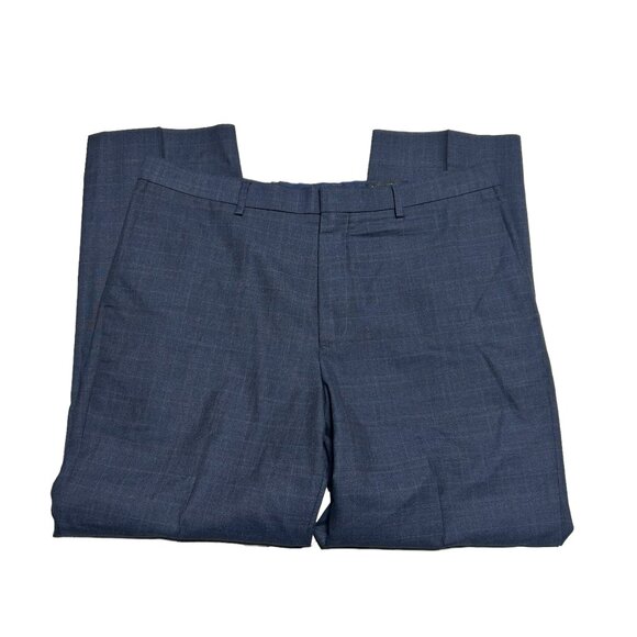 Banana Republic Standard Fit Pants Mens 36 X 30 Charcoal Gray Plaid Flat Front - Picture 4 of 9